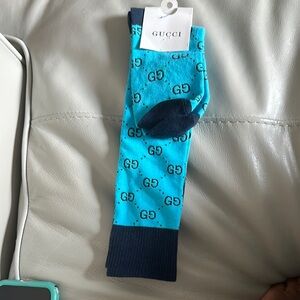 Gucci Blue GG Logo Socks